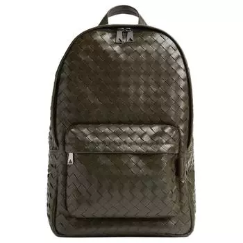 Bottega Veneta Рюкзак среднего размера из телячьей кожи Intrecciato цвета хаки для мужчин