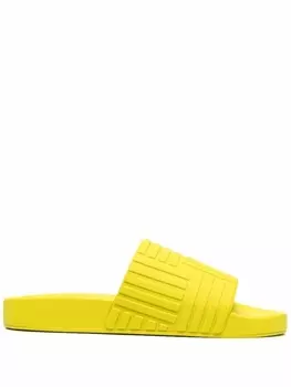Bottega Veneta шлепанцы с тиснением, зеленый
