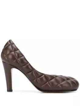 Bottega Veneta стеганые туфли-лодочки, коричневый