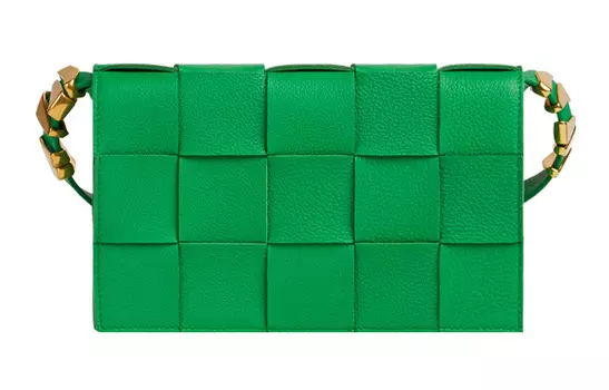 Bottega Veneta Сумка CASSETTE из коровьей кожи с тофу, сумка для фотоаппарата, сумка на плечо, сумка через плечо унисекс, цвет попугайный зеленый