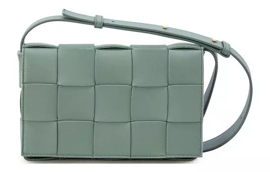Bottega Veneta Сумка через плечо CASSETTE из овчины, женская, зеленая