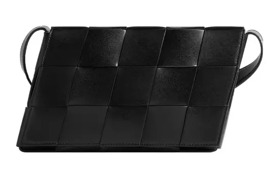 Bottega Veneta Сумка через плечо из коровьей кожи, мужская, черная