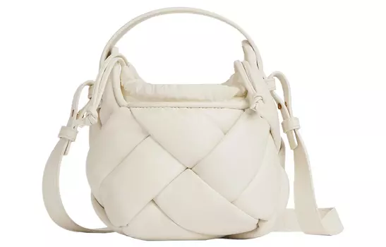 Bottega Veneta Сумка через плечо из овчины, женская, белого цвета, небольшого размера