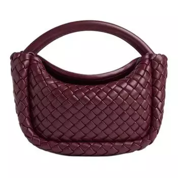 Bottega Veneta Сумка через плечо из овчины, женская, мини-сумка Barolo красного цвета