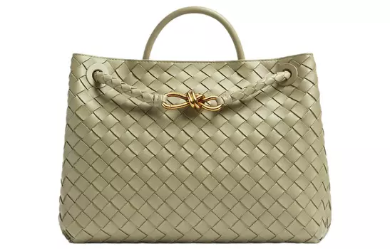 Bottega Veneta Сумка через плечо из овчины серии Andiamo, женская, среднего размера, цвета известняково-зеленый