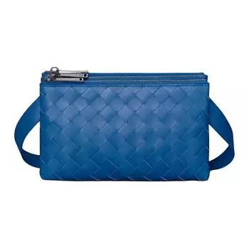 Bottega Veneta Сумка через плечо из телячьей кожи, мини, женская, синяя