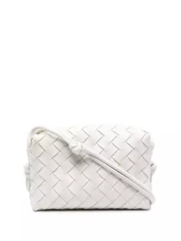 Bottega Veneta сумка через плечо с плетением Intrecciato, белый