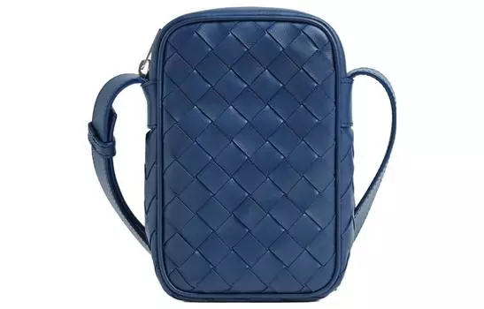 Bottega Veneta Сумка из телячьей кожи, сумка через плечо, обычная мужская, темно-синяя