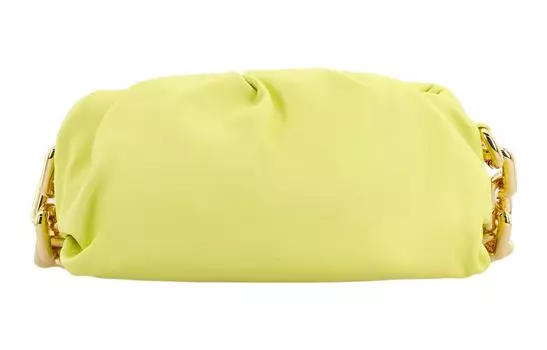 Bottega Veneta Сумка-клатч Cloud Bag из коровьей кожи, обычная женская, неоново-зеленого цвета
