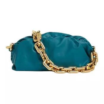 Bottega Veneta Сумка-клатч POUCH Cloud Bag из кожи, женская, зеленая