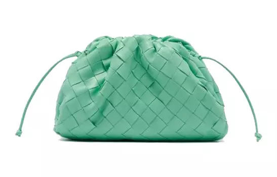 Bottega Veneta Сумка-мессенджер Cloud Bag из овчины, ручная, через плечо, мини, женская, зеленая