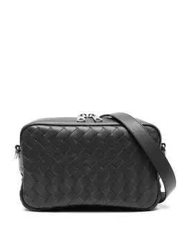 Bottega Veneta сумка-мессенджер среднего размера с плетением Intrecciato, серый