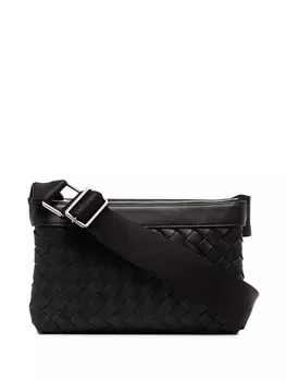 Bottega Veneta сумка на плечо с плетением Intrecciato, черный