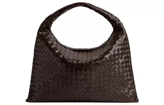 Bottega Veneta Сумка-туба из коровьей кожи, женская, шоколадно-коричневого цвета
