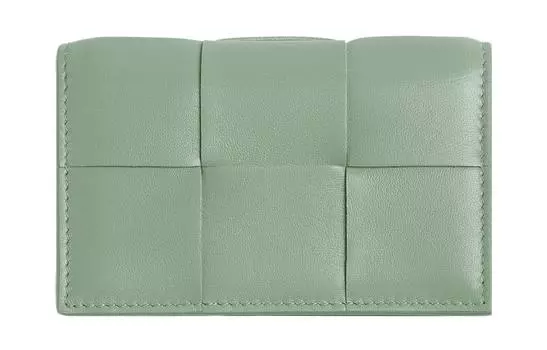 Bottega Veneta Визитница из овчины, женская, зеленая