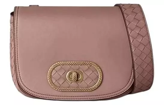 Bottega Veneta Женская кожаная сумка через плечо, розовая