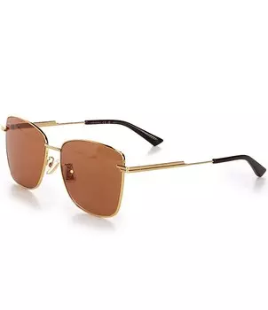 Bottega Veneta Женские квадратные солнцезащитные очки BV1237S 57 мм, золотой