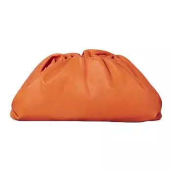 Bottega Veneta Женский клатч из коровьей кожи Luggage Collection, светло-оранжевый