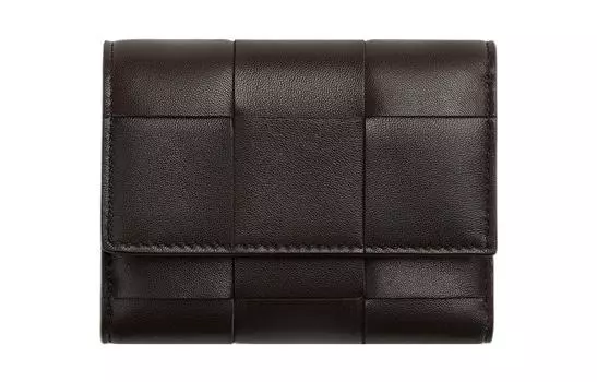 Bottega Veneta Женский кошелек-туба из овчины, темно-коричневый