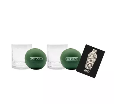 Ботукальный набор из 2 стаканов + 2 форм для кубиков льда - 2 стакана с логотипом Mixcompany