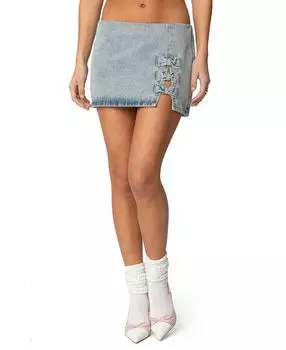 Боуди потертая джинсовая мини-юбка Edikted, синий
