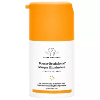 Bouncy brightfacial осветляющая маска с 10% азелаиновой кислоты + 1% салициловой кислоты Drunk Elephant