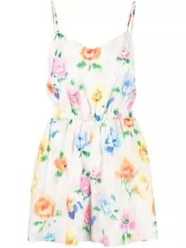 Boutique Moschino платье мини без рукавов с цветочным принтом, белый