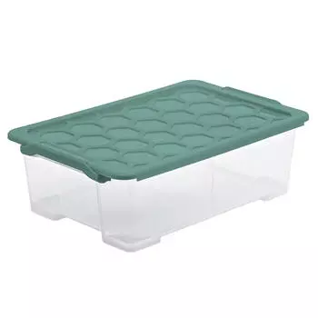 Box с крышкой evo safe Rotho, зеленый/прозрачный