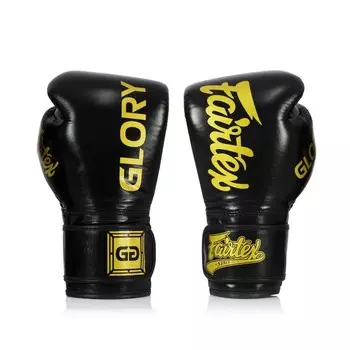 Боксерские перчатки для соревнований Fairtex x Glory Kickboxing, Velcro, 8 oz., черный