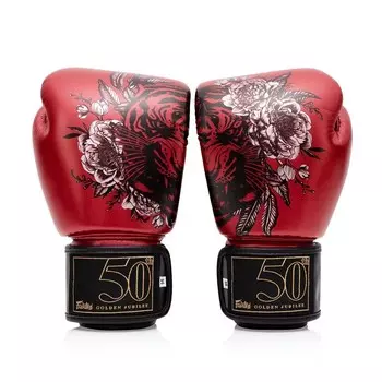 Боксерские перчатки Fairtex Golden Jubilee, 10 oz., красный