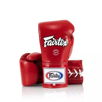 Боксерские перчатки Fairtex Pro Competition, Locked Thumb (Leather), 12 oz., красный