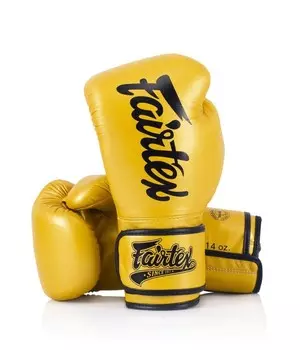 Боксерские перчатки Fairtex Super Sparring - Microfiber, 16 oz., золотисто-желтый