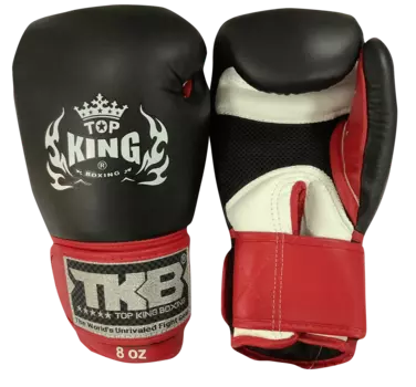 Боксерские перчатки Top King Air Velcor, черный / красный / белый