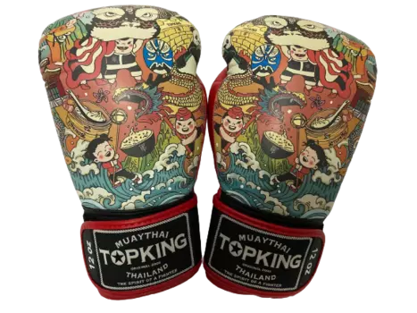 Боксерские перчатки Top King, черный / красный