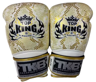 Боксерские перчатки Top King Super Snake Air TKBGSS-02, белый / золотой