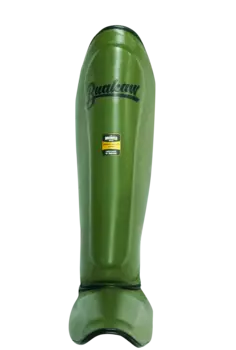 Боксерские щитки Buakaw кожаные, зеленый