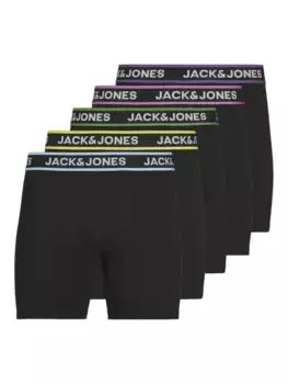 Боксерские шорты Jack & Jones "JACLIME SOLID BOXER BRIEFS 5 PACK", черный