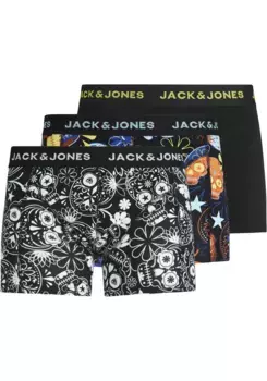 Боксерские шорты Jack & Jones "JACSUGAR SKULL TRUNKS, 3 ПАКЕТА. НООС " (упаковка, 3 шт.), черный