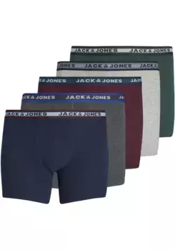 Боксерские шорты Jack & Jones PlusSize "JACOLIVER TRUNKS 5 PACK NOOS PLS" (упаковка, 5 шт.), серый