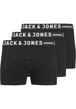 Боксерские шорты Jack & Jones PlusSize "JACSENSE TRUNKS 3-PACK NOOS PLS" (3 шт. в упаковке), черный