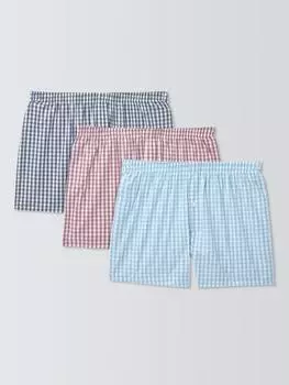 Боксерские шорты в клетку из органического хлопка в клетку John Lewis, разноцветный