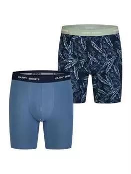 Боксерские трусы Happy Shorts, цвет palm print - blue grey