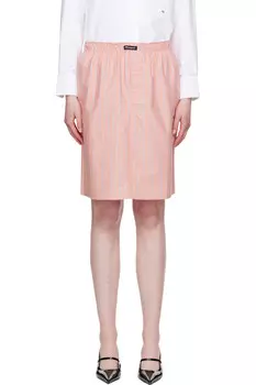 Боксерский карандаш миди-юбка Hommegirls, цвет coral stripe oxford