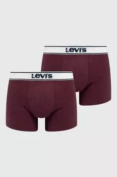 Боксеры (2 пары) Levi's, бордовый