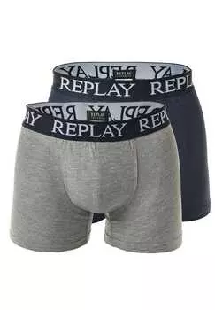 Боксеры 2 пары - трусы из хлопка стрейч Replay, мультиколор