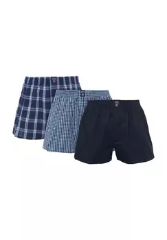 Боксеры, 3 пары, эластичный пояс, мужские DUNMORE, темно-синий