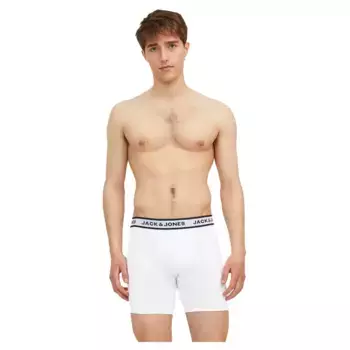Боксеры 3 шт Jack & Jones Solid Plus Size, белый