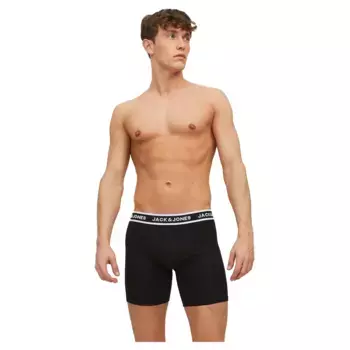 Боксеры 3 шт Jack & Jones Solid Plus Size, черный
