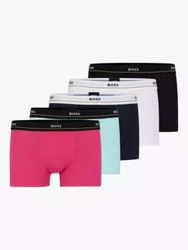 Боксеры BOSS Essential из смесового хлопка с логотипом на поясе HUGO BOSS, открыть разное 1