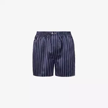 Боксеры Brindisi в полоску из хлопкового поплина Derek Rose, темно-синий